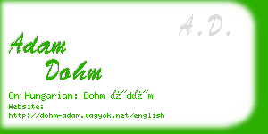adam dohm business card